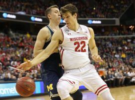 Ethan Happ, center for the Wisconsin Badgers, playing against Michigan in 2017. (Image: Geoff Burke/USA Today Sports)