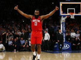 James Harden from the Houston Rockets put on a dazzling performance against the Knicks at Madison Square Garden in New York City. (Image: Sarah Stier/Getty)
