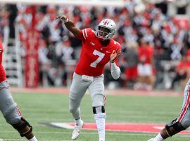 Ohio State QB Dwyane Haskins passes in a game against Oregon State. (Image: Joe Maiorana/USA Today Sports)