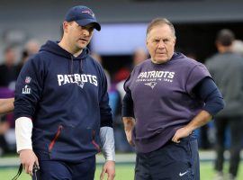 New England Patriots offensive coordinator Josh McDaniels with head coach Bill Belichick (right) during pregame warmups. (Image: Winslow Townson/USA Today Sports)