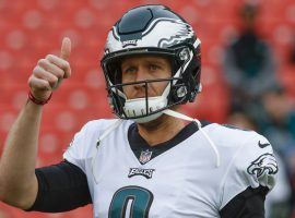 Philadelphia Eagles backup QB Nick Foles warming up before a game against the NY Giants. (Image: AP)