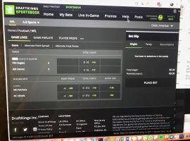 DraftKings Sports Betting National Championship contestant Rufus Peabody shared a screenshot showing his balance hadnâ€™t been credited in time to bet on the Eagles vs. Saints game. (Image: @RufusPeabody/Twitter)