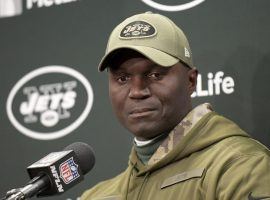 Todd Bowles during a press conference while head coach of the New York Jets. (Image: Bill Kostroun/AP)