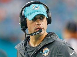 Adam Gase, former head coach of the Miami Dolphins, calling plays on the sidelines of a game in Miami. (Image: Joel Auerbach/Getty)