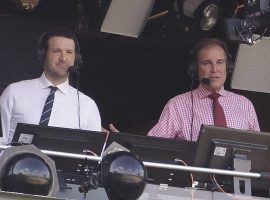 Tony Romo, left, and Jim Nantz will be calling the Super Bowl for CBS, and there is a bet on whether either of them will say dynasty. (Image: USA Today Sports)