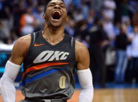 Russell Westbrook from the Oklahoma City Thunder celebrating a win. (Image: Mark D. Smith/USA Today Sports)