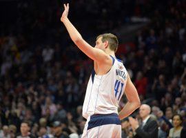 Dirk Nowitzki has seemingly been on a farewell tour this season, but has never actually said he intends to retire. (Image: Gary A. Vasquez/USA Today)