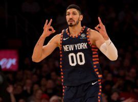 Center Enes Kanter playing for the New York Knicks at Madison Square Garden in 2018. (Mike Strobe/Getty)