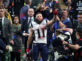 New England Patriots wide receiver Julian Edelman during the celebration ceremony after the Patriots defeated the LA Rams 13-3 in Super Bowl LIII in Atlanta, Georgia. (Image: Streeter Lecka/Getty)