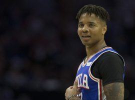 Point guard Markelle Fultz from the Philadelphia 76ers during a game at the Wells Fargo Center in Philadelphia. (Image: Mitchell Leff/Getty)