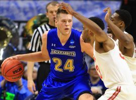 Mike Daum, forward from the South Dakota State Jackrabbits, at a home game in Brookings.   (Image: Brian Losness/USA Today Sports)