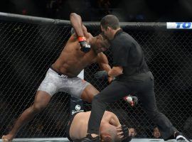 Francis Ngannou defeated Cain Velasquez by knockout just 26 seconds into the heavyweight main event at UFC Fight Night on Sunday. (Image: Joe Camporeale/USA Today Sports)