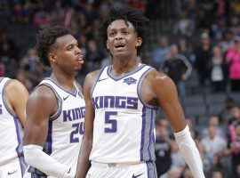 Buddy Hield and De'Aaron Fox, the young back court from the Sacramento Kings. (Image: Rocky Widener/Getty)