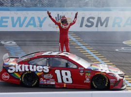 Kyle Busch completed a two-race sweep in Phoenix with his win in the NASCAR Cup Series race at ISM Raceway on Sunday. (Image: Ralph Freso/AP)