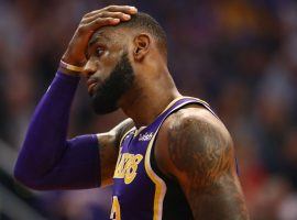 LeBron James from the LA Lakers sees the team's postseason hopes slip away after a loss to the Suns in Phoenix, Arizona. (Image: Maddie Meyer/Getty)