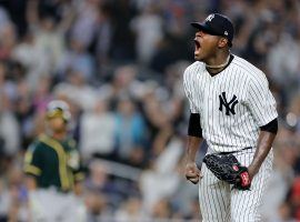 Yankees top pitcher Luis Severino celebrates a strikeout at Yankee Stadium in the Bronx, NY. (Image: Elsa/Getty)