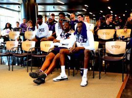 Members of the TCU basketball team watch Selection Sunday and didnâ€™t hear their name called for the NCAA Tournament. (Image: Bob Booth/Star-Telegram)