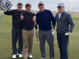 Former President George W. Bush, second from left, poses with his foursome after making a hole-in-one. (Image: Instagram)