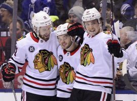 The over/under line for the Chicago-Toronto game was 6.5, and the over hit again, with the Blackhawks 5-4 victory. (Image: AP)