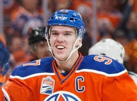 Edmonton Oilers center Connor McDavid recorded his 100th point of the season against the New Jersey Devils at Rogers Place in Edmonton, Alberta, Canada. (Image: Getty)