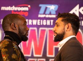 Terence Crawford (left) will look to remain undefeated as he takes on Amir Khan (right) at Madison Square Garden on Saturday night. (Image: Heathcliff Oâ€™Malley)