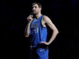 Dirk Nowitzki announced his retirement following a 30-point performance in the Dallas Mavericks win over the Phoenix Suns on Tuesday night. (Image: Ronald Martinez/Getty)