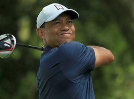 Tiger Woods reacts to a drive during the first round of the 2019 Masters. (Image: Getty)