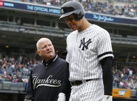Aaron Judge became the latest of a long list of injured Yankees when he suffered a strained oblique muscle on Saturday. (Image: Getty)