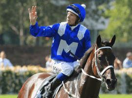 Winx with jockey Hugh Bowman aboard calling it a career Saturday. (image: Mark Evans/Getty)