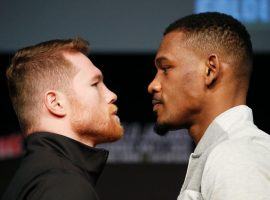 Canelo Alvarez (left) and Daniel Jacobs (right) will fight to unify their middleweight titles on Saturday. (Image: John Locher/AP)