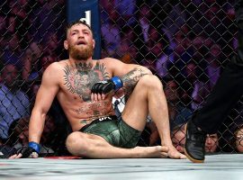 Conor McGregor told Tony Robbins that he wants another shot at UFC lightweight champion Khabib Nurmagomedov. (Image: Stephen R. Sylvanie/USA Today Sports)