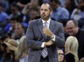 Head coach Frank Vogel on the sidelines of an Orlando Magic game in 2018. (Image: John Raoux/AP)