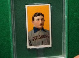 A rare Honus Wagner baseball card originally issued 110 years ago by American Tobacco Company. (Image: AP)