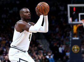 Paul Millsap of the Denver Nuggets taking a jump shot against the Portland Blazers at Pepsi Arena in Denver, Colorado. (Image: Porter Lambert/Getty)