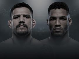 Welterweights Rafael dos Anjos (left) and Kevin Lee (right) will fight in the main event of UFC Fight Night 152. (Image: UFC)