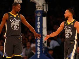 Kevin Durant and Steph Curry of the Golden State Warriors were named to the All-NBA team. (Image: Getty)