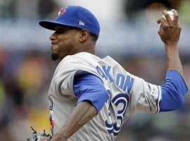 Edwin Jackson takes the mound for the Toronto Blue Jays, his 14th MLB team in 17 seasons, in a game against the San Francisco Giants at Oracle Ballpark. (Image: Ben Margo/AP)