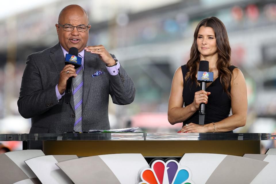 Mike Tirico and Danica Patrick