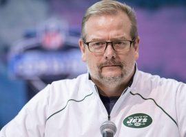 New York Jets ex-general manager Mike Maccagnan during the NFL Combine workouts. (Image: Trevor Ruszkowski/USA Today Sports)