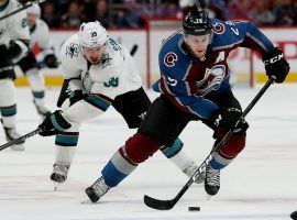 Nathan MacKinnon of the Colorado Avalanche playing against the San Jose Sharks in Game 4 of the Western Semifinals in Denver. (Image: Porter Lambert/Getty)