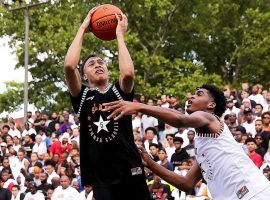 RJ Hampton playing in the Summer Classic Slam in Dyckman Park, New York City in 2018. (Image: SI)