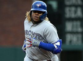 Vladimir Guerrero Jr., rookie third baseman for the Toronto Blue Jays, hit his first major league home run against the San Francisco Giants in Oracle Ballpark. (Image: Getty)