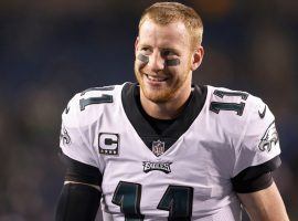 Carson Wentz, quarterback of the Philadelphia Eagles, during a 2018 game at Lincoln Financial Field in Philly. (Image: Getty)