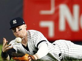 Outfielder Clint Frazier of the New York Yankees dives for a ball against the Red Sox in Yankee Stadium in the Bronx. (Image: Adam Hunger/USA Today Sports)