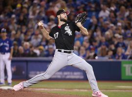 Chicago White Sox pitcher Lucas Giolito shutting down the Toronto Blue Jays at Rogers Centre in Toronto. (Image: Tom Szczerbowski/Getty)