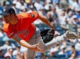 Houston Astros pitcher Justin Verlander pitching against the NY Yankees in the Bronx. (Image: Getty)