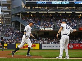 DJ LeMahieu rounds third base after hitting a home run to set a new franchise record for most consecutive games with a home run. (Image: Adam Hunger/Getty)