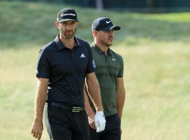 Dustin Johnson, left, is a 7/1 pick to win the US Open, just behind two-time winner, Brooks Koepka, who is the favorite at 13/2. (Image: Getty)