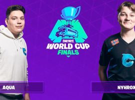 The European team of Aqua and Nyhrox became the first ever Fortnite World Cup Duos champions on Saturday. (Image: YouTube/Fortnite)