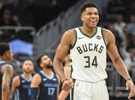 Giannis Antetokounmpo of the Milwaukee Bucks playing the Memphis Grizzlies in 2018. (Image: Benn Sieu/USA Today Sports)